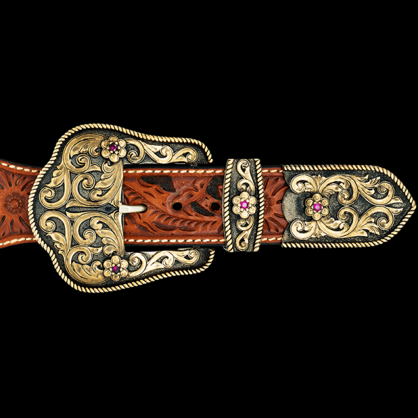 Winthrop, Show off your traditional Western style with the "Winthrop" 3 Piece buckle. Crafted on a German Silver base, this buckle includes beautiful hand 